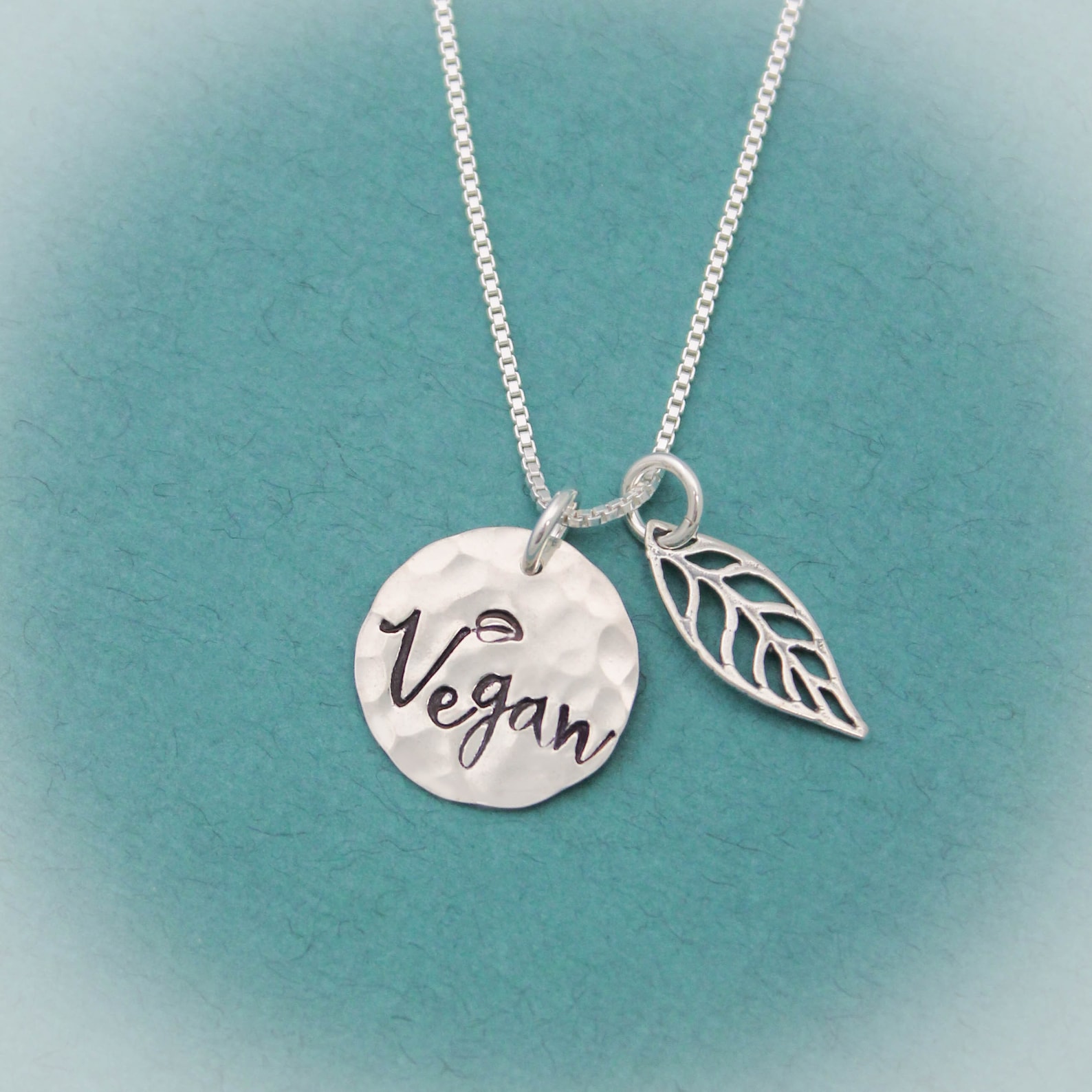 Vegan Leaf Necklace Vegan Pride Necklace Vegan Jewelry Gift Etsy