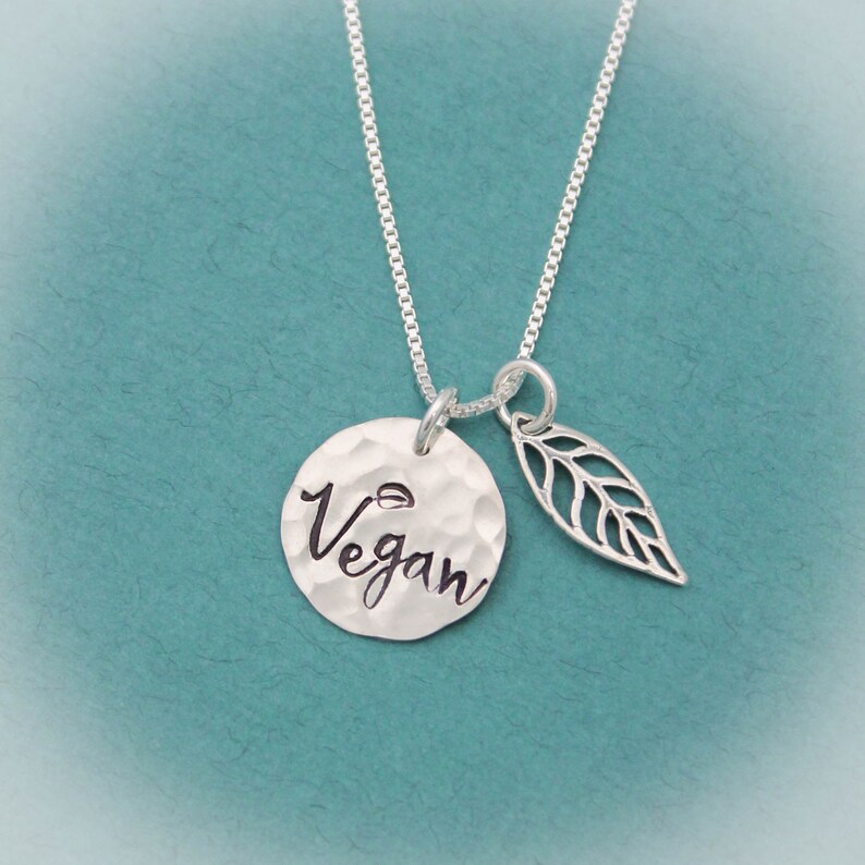 Vegan Leaf Necklace Vegan Pride Necklace Vegan Jewelry Gift Etsy