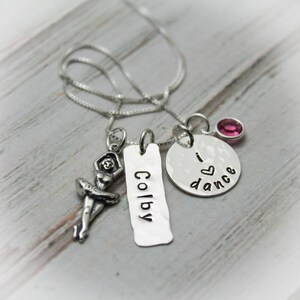 Personalized Dance Necklace, I Love Dance Necklace, Ballet Dancer Necklace, Dancer Gift, Recital Gift, Dance Recital Necklace, Hand Stamped