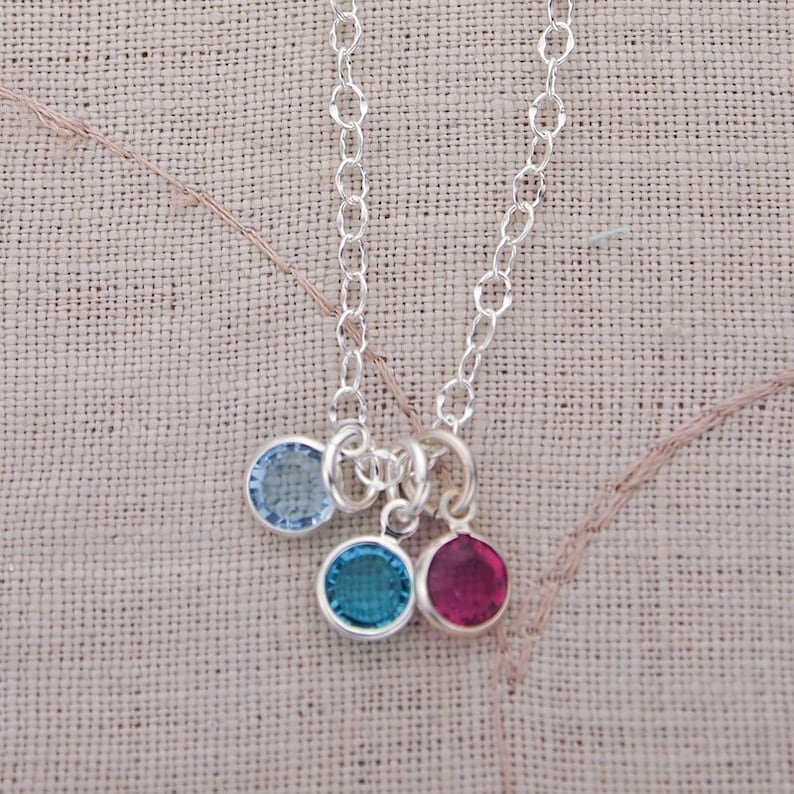 Personalized Birthstone Anklet, Mom Anklet with Children's Birthstones, Mother's Day Gift image 3