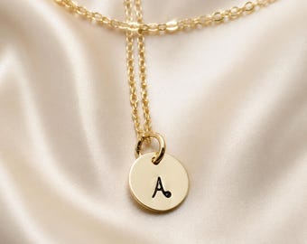 Initial Necklace in 14K Gold Filled Initial Monogram  Personalized Hand Stamped Jewelry