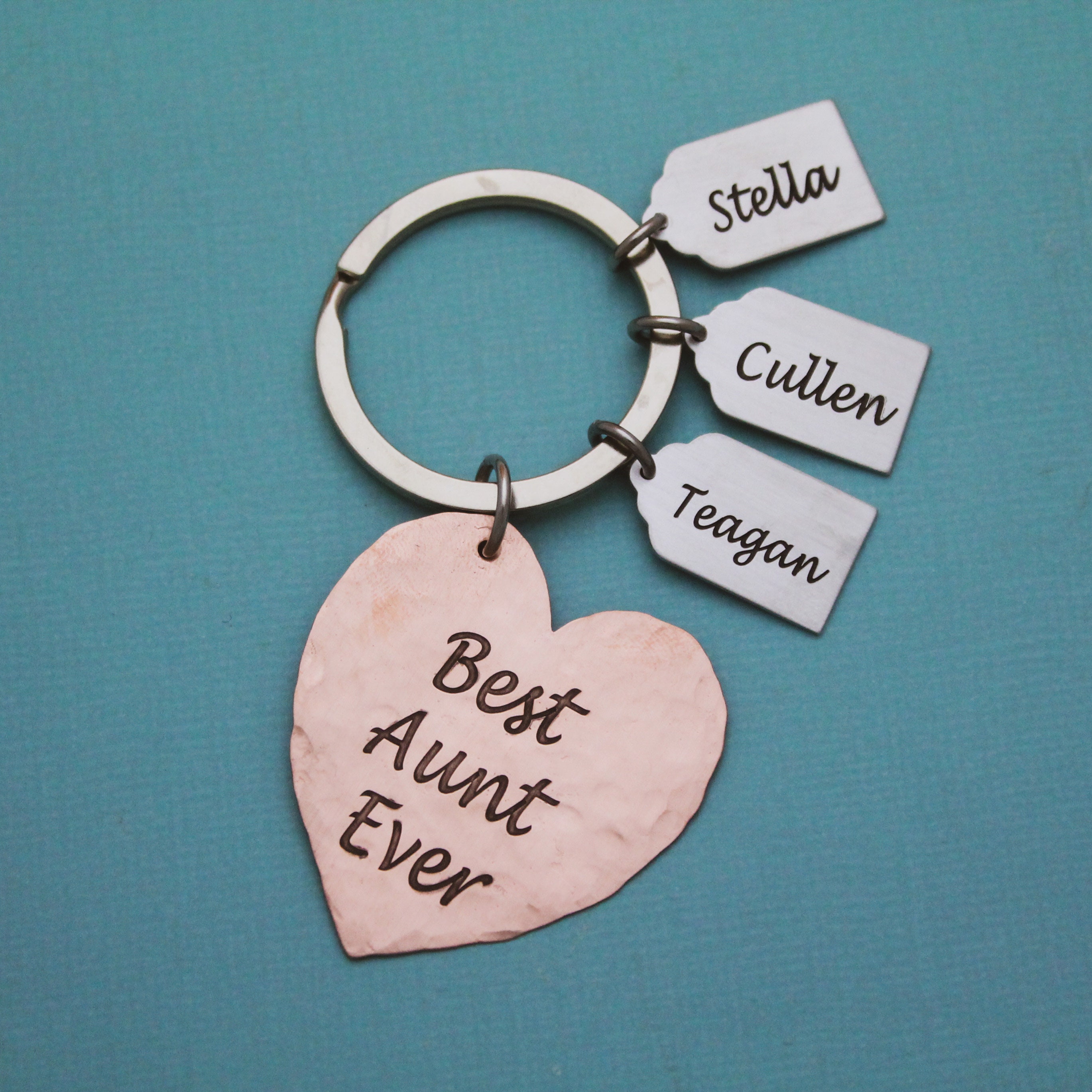 Best Aunt Ever Keychain Custom Aunt Tia Heart Keychain Gift for