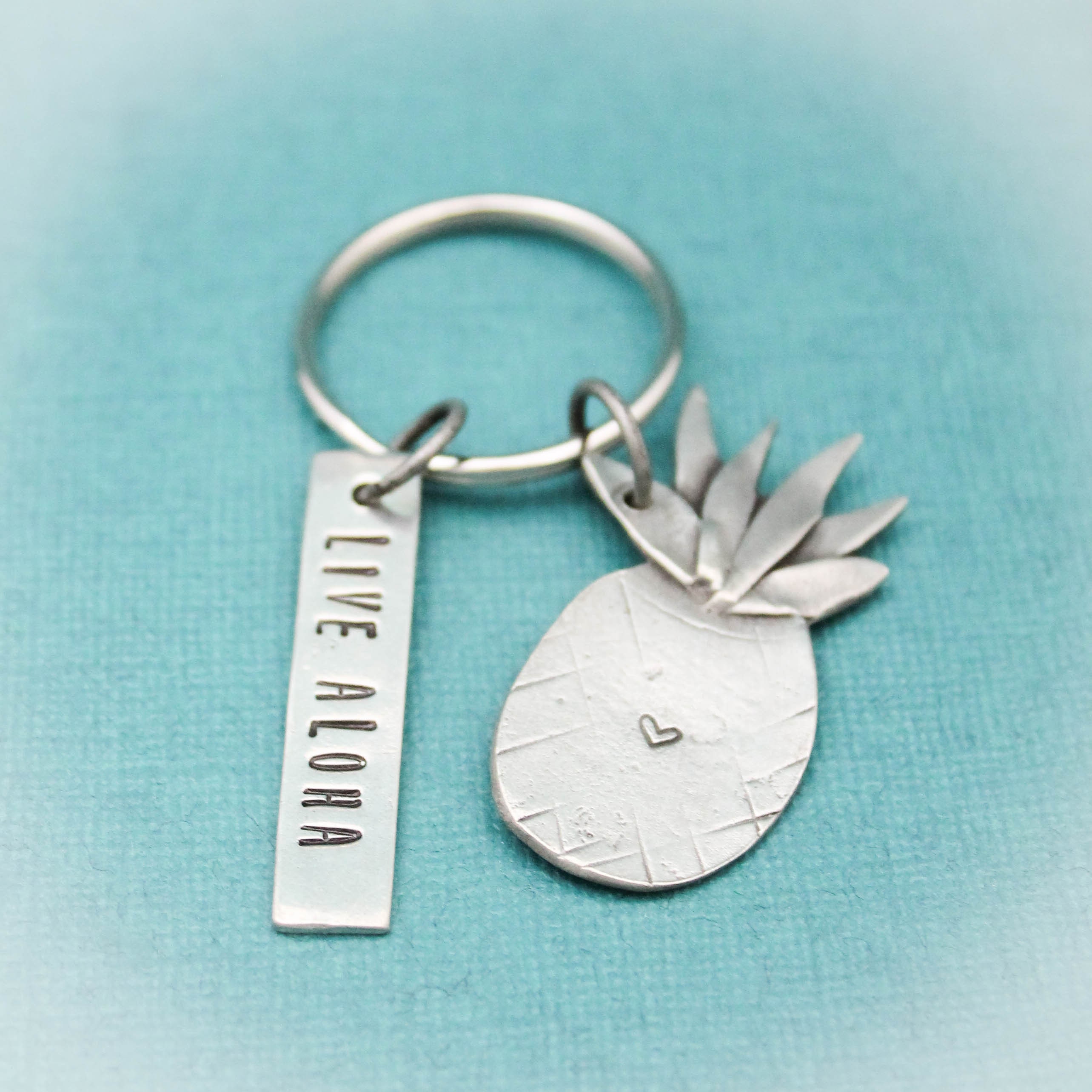 Live Aloha Key Chain Pineapple Keychain Hawaii Hawaiian Key Etsy