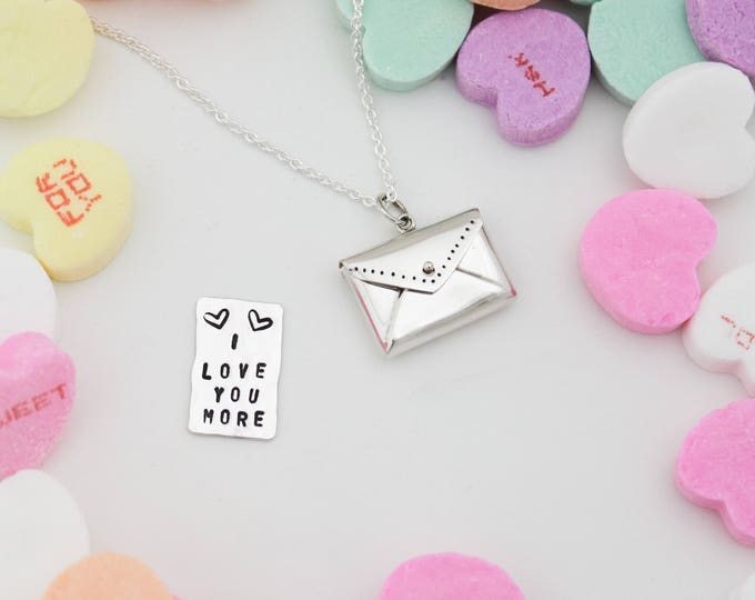 Envelope Letter Necklace, Cute Personalized Letter Necklace, Valentine's Day Gift, Love Letter Necklace, Locket Necklace, Gifts for Her