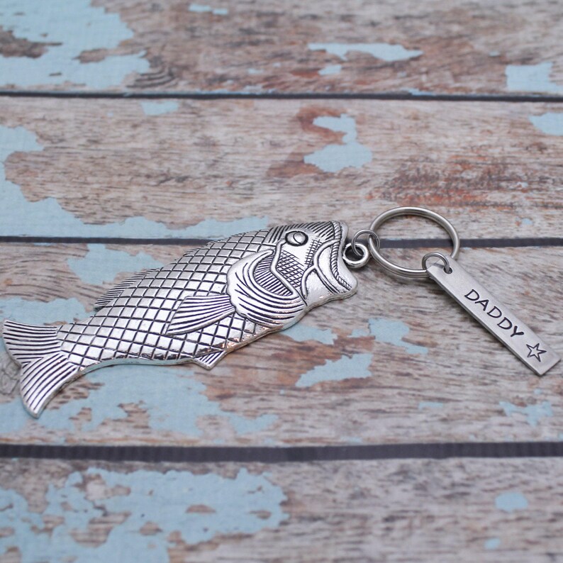 Personalized Fish Key Chain Fishing Keychain Fisherman Key Etsy
