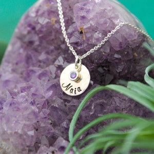 February Birthstone Necklace, Amethyst Jewelry, February Birthday Gift, February Birthstone Jewelry, February Necklace, Sterling Silver
