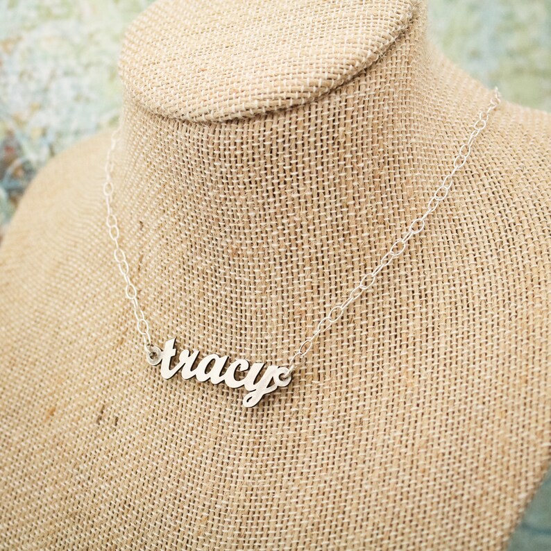 Personalized script necklace Clearance