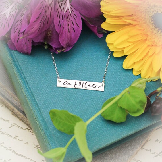 Etsy silver bar necklace shop