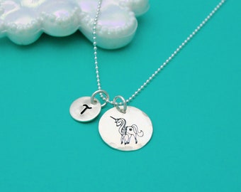 Unicorn Magic Necklace, Unicorn Lovers Necklace, Unicorn and Initial Gift, Unicorn Jewelry, Magical Jewelry, Unicorn Gift, Jewelry for Girls