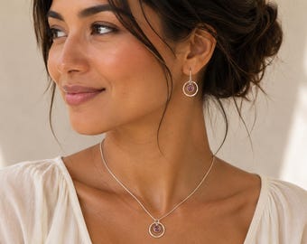 Alexandrite Crystal Necklace: Sterling Silver Twig Ring, June Birthstone