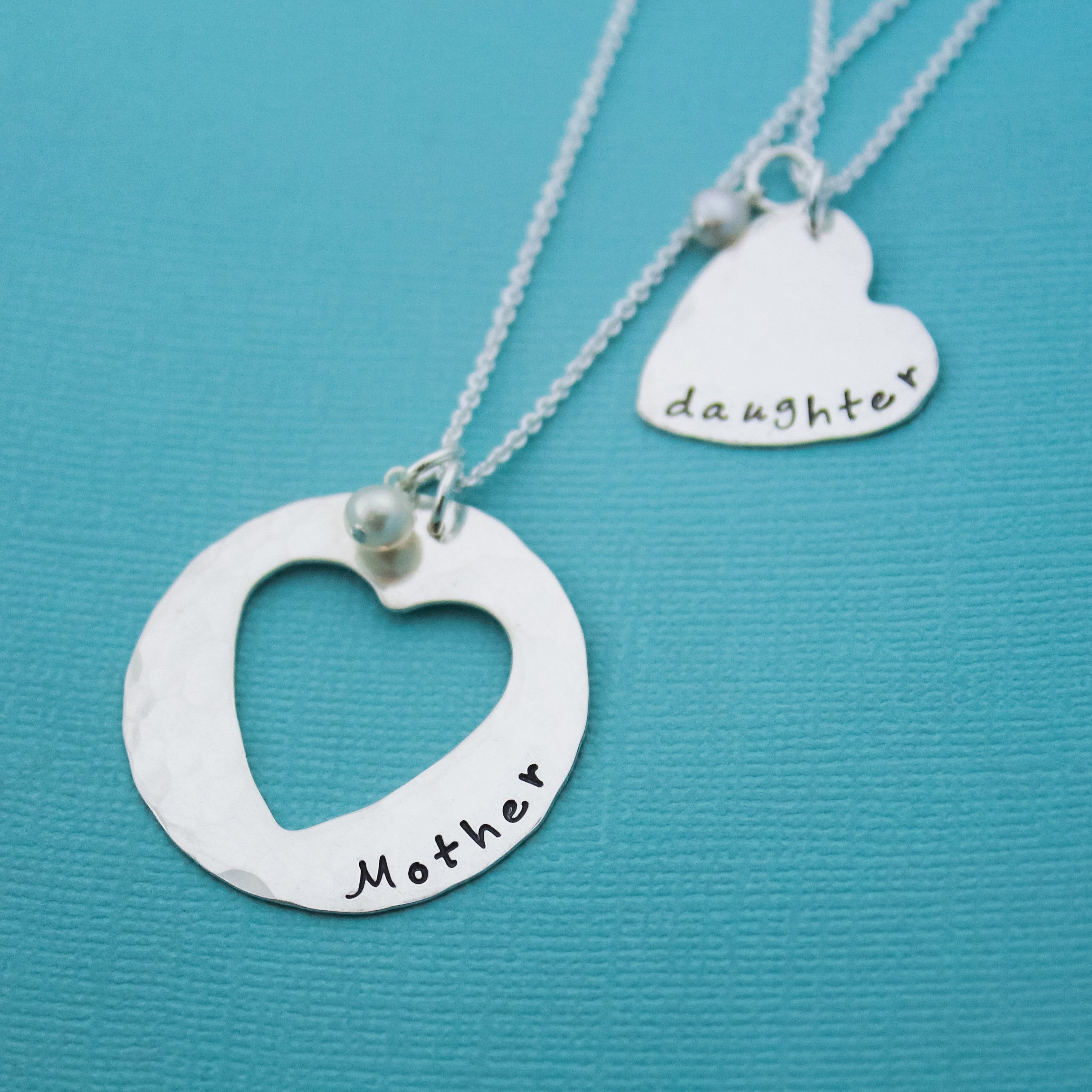 Mother Daughter Necklace Set With Birthstones Necklace for Etsy