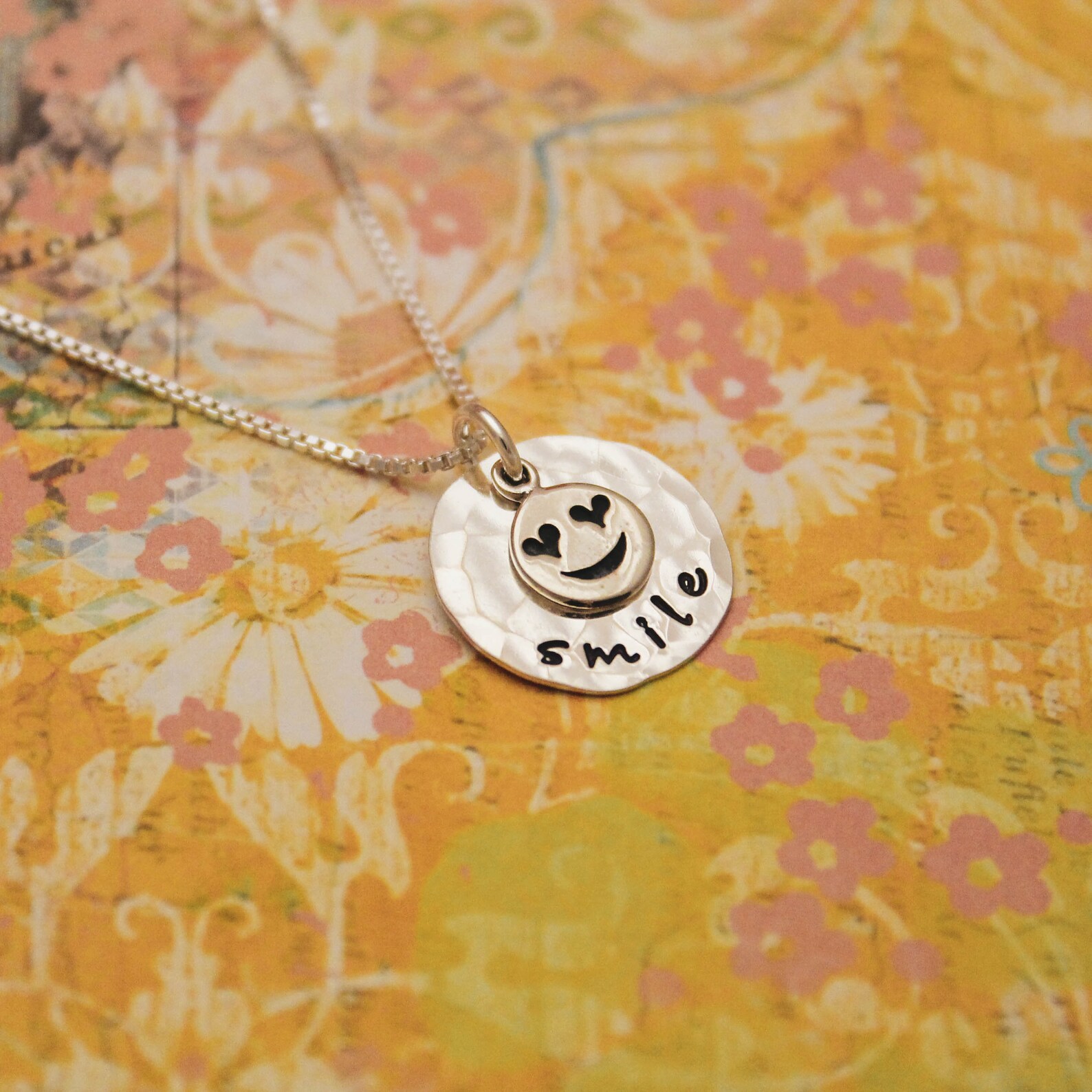 Smile Necklace Smile Emoji Necklace Smile Face Cute Jewelry Etsy