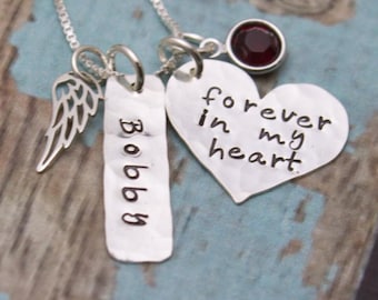 Collar conmemorativo personalizado de plata de ley: joyería conmemorativa con alas de ángel