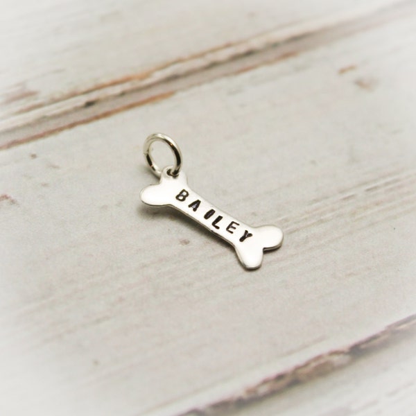 Dog Bone Charm - Personalized Dog Bone Charm - Custom Bone Jewelry - Dog Lover Charm - Dog Name Charm - Gift for New Puppy Owner