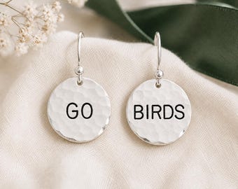 Srebrne kolczyki z orłami: GO BIRDS Game Day Jewelry