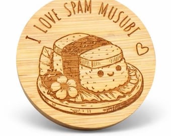 Spam Musubi Bamboo Magnetic Bottle Opener | Hawaiian Kitchen Gift | Funny Fridge Magnet | Kawaii