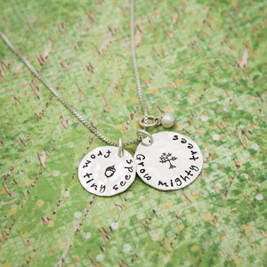 From Tiny Seeds, Grow Mighty Trees Teacher Necklace, Teacher Gift, Back ...