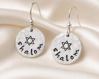 Sterling Silver Star of David Earrings: Petite Shalom Jewelry