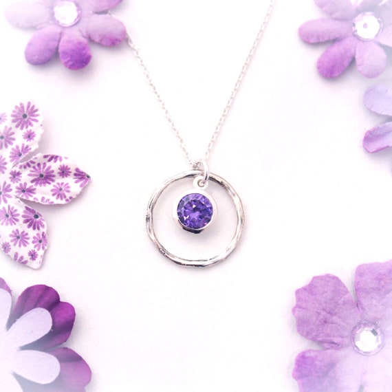 Amethyst Cluster February Birthstone Necklace