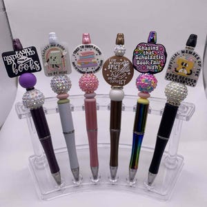 Custom Beaded Ink Pen - Cute Pens - Silicone Beaded Pens - Focal Pens - Silicone Beads - Girly Pens - BookTok - Book Lovers - Book Girly