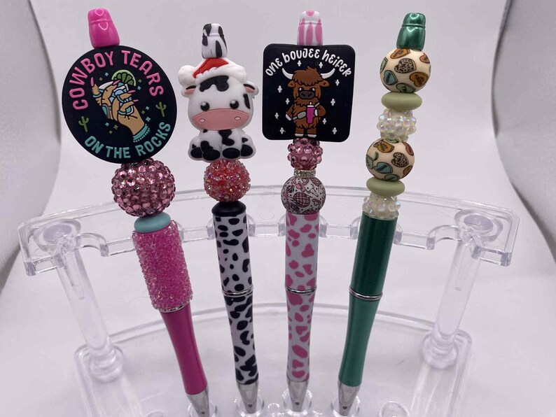Custom Beaded Ink Pen - Western Pens - Silicone Beaded Pens - Focal ...