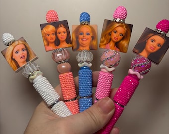 Lustige Puppengesicht-Stifte – Strassstifte – Individuell gestaltete Perlenstifte – Puppen-Meme-Gesicht – Wütende Puppe – Angewidertes Puppengesicht – Stifte