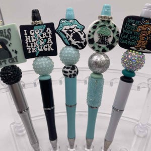 Custom Beaded Ink Pen - Western Pens - Silicone Beaded Pens - Focal Pens - Silicone Beads - Western - Pens - Gifts