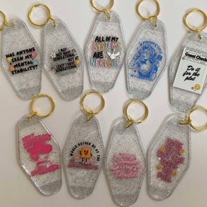 Retro Motel Keychain/Funny Keychains/Motel Keychain/Funny Gifts/Accessories/Custom Keychains