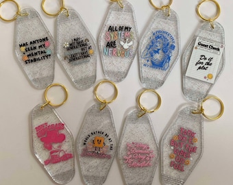 Retro Motel Keychain/Funny Keychains/Motel Keychain/Funny Gifts/Accessories/Custom Keychains