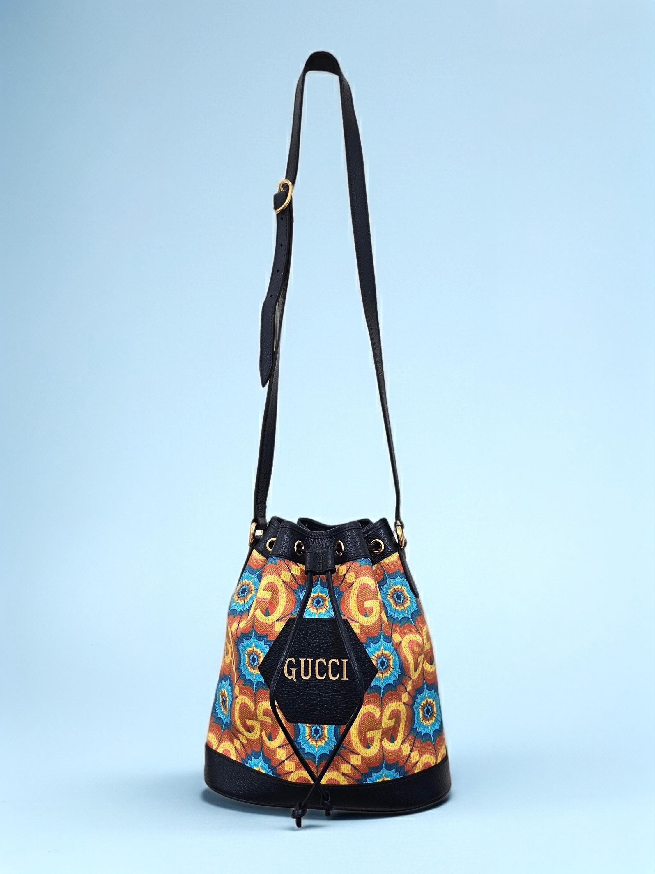 Vintage Gucci Supreme Kaleidoscope Bucket Bag Crossbody Purse W
