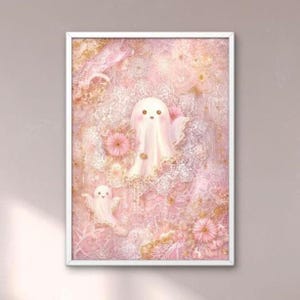 Kawaii Spooky Ghost Print: Halloween Girls&#39; Room Decor (Digital Download)