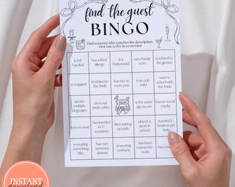 Hoolerry Find The Guest Bingo Game - 50 Cards For Bridal Shower, Baby Shower & Wedding Party Activities - View #8
