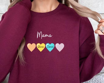 Custom Mom Sweatshirt, Personalized Mom Sweatshirt, Sweatshirt For Mom, Mom Gift,Sweater For Mom, Mother Day Gift,Gift For Mom, Motherhood