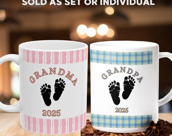 Pregnancy Announcement Grandma & Grandpa Mug, New Grandparents Gift, Personalized Gift, Pregnancy Mug, Mug Set, Personalized Gift, Mugs Gift