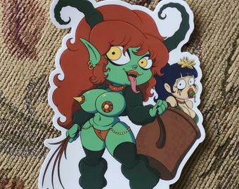 Krampus Xtra Thiccer, Christmas Horror Sticker