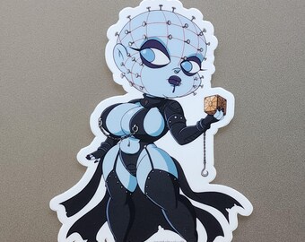 Pincushion Puzzler Thiccer, Horror Movie Pinup Girl Sticker