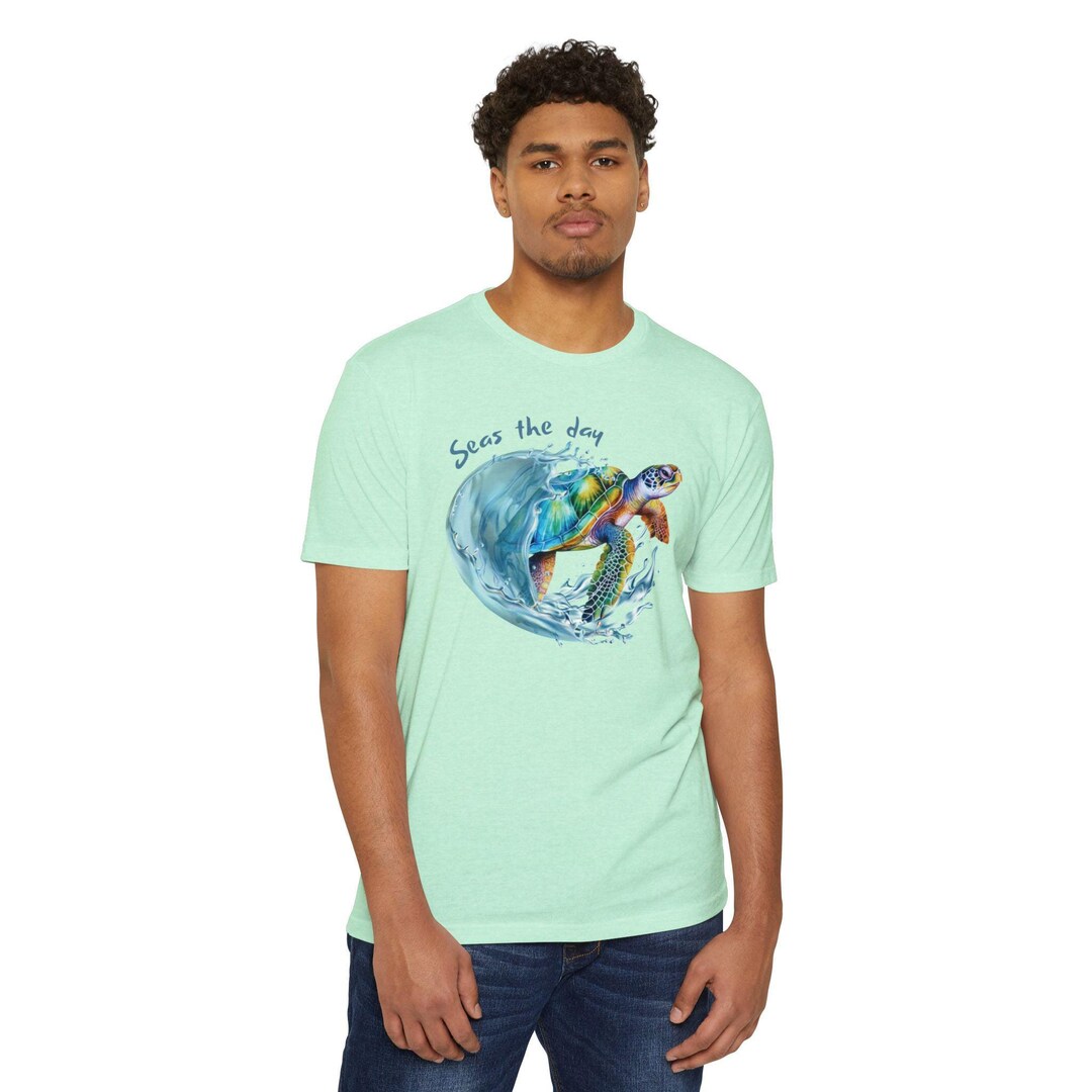 Seas the Day, Unisex Jersey T-shirt, Seize, Ocean, Sea Turtle