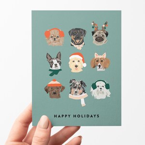 Carte de Noël pour chien dessinée à la main Carte de voeux pour animaux de compagnie Cadeau pour chien, maman, papa, amoureux des animaux, ensemble de cartes de vœux pour animaux de compagnie, art pour animaux de compagnie, carte de Noël pour chiot