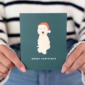 Goldendoodle-kerstkaart Cadeau hondenliefhebber Vakantiekaart Cadeau huisdier Doodle moeder Vader cadeau Kerstman Hondenwenskaart Schattige puppy Huisdier ouder