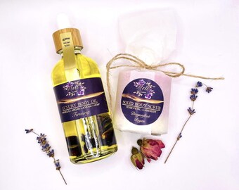 Set de regalo vegano de exfoliante corporal y aceite reafirmante de pitahaya – Cuidado natural de la piel