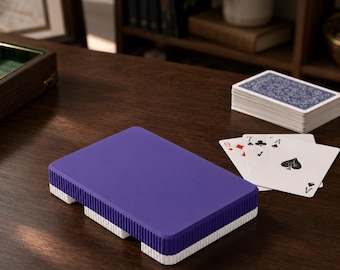 Estuche para dos barajas de cartas, tarjetero con cierre, colores surtidos, ideal para una noche de póker.