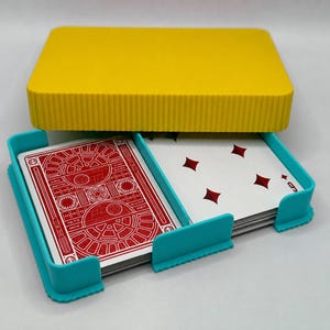 Double Playing Card Case, Custom 2 Deck Card Holder, Mix and Match Color Card Box, Non Locking Poker Deck Storage