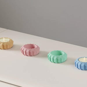 Geometric Tealight Holder Set of 4: Modern Home Decor Accent