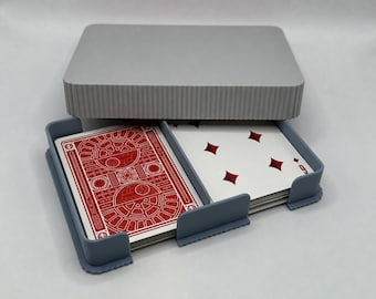 Double Playing Card Case, Custom 2 Deck Card Holder, Mix and Match Color Card Box, Non Locking Poker Deck Storage
