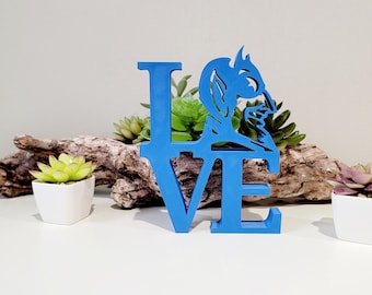 Personalized Duke LOVE Sign, freshman present; blue devils ornament, personalized gift, dorm decor, graduation gift; North carolina