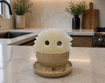 Handmade Ceramic Sponge Holder | Whipped Honey Beige Kitchen Sink Organizer