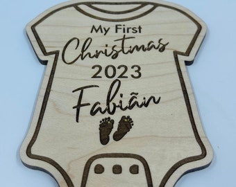 Custom Christmas Ornament - Personalized Laser Cut Name, Tree Decor, Wrapped Present Tag, Family Gift - Free Shipping Included