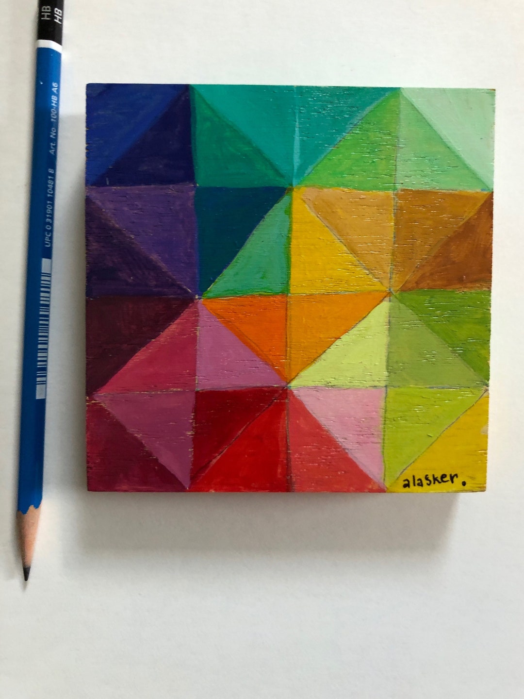 Geometric Color Field Tiny Painting 4