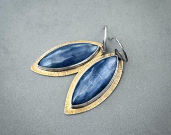 Kyanite, 24k Gold Vermeil & Sterling Silver Earrings