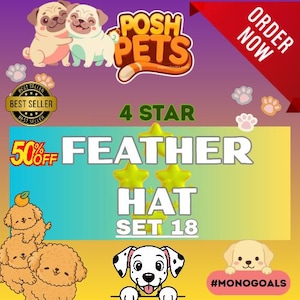 MoGo 4 Stars sticker| FEATHER HAT | 1 piece | Fast Delivery | Buy Now!